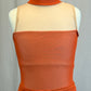 *Custom* Amber and Nude Mesh Mock Neck Leotard with Amber Mesh Pants
