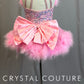 Pink Sequin and Feather Leotard with Skirt