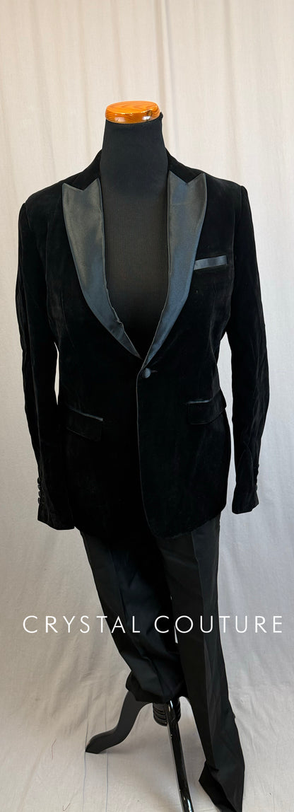 Black Velvet Tuxedo Jacket and Pant Set