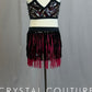 Black and Pink Sequin and Fringe Leotard