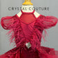 Ruby Pink Sequin and Tulle Puff Sleeve Tutu Dress