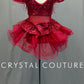 Ruby Pink Sequin and Tulle Puff Sleeve Tutu Dress