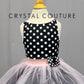 Black and Light Pink Polka-Dot Dress