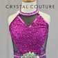 Purple Sequin and Silver Holographic Leotard with Gemstone Accent -Rhinestones