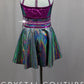 Purple Sequin and Silver Holographic Leotard with Gemstone Accent -Rhinestones
