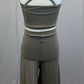 Taupe Corset Top and Asymetrical Mesh Pant Two-Piece Set