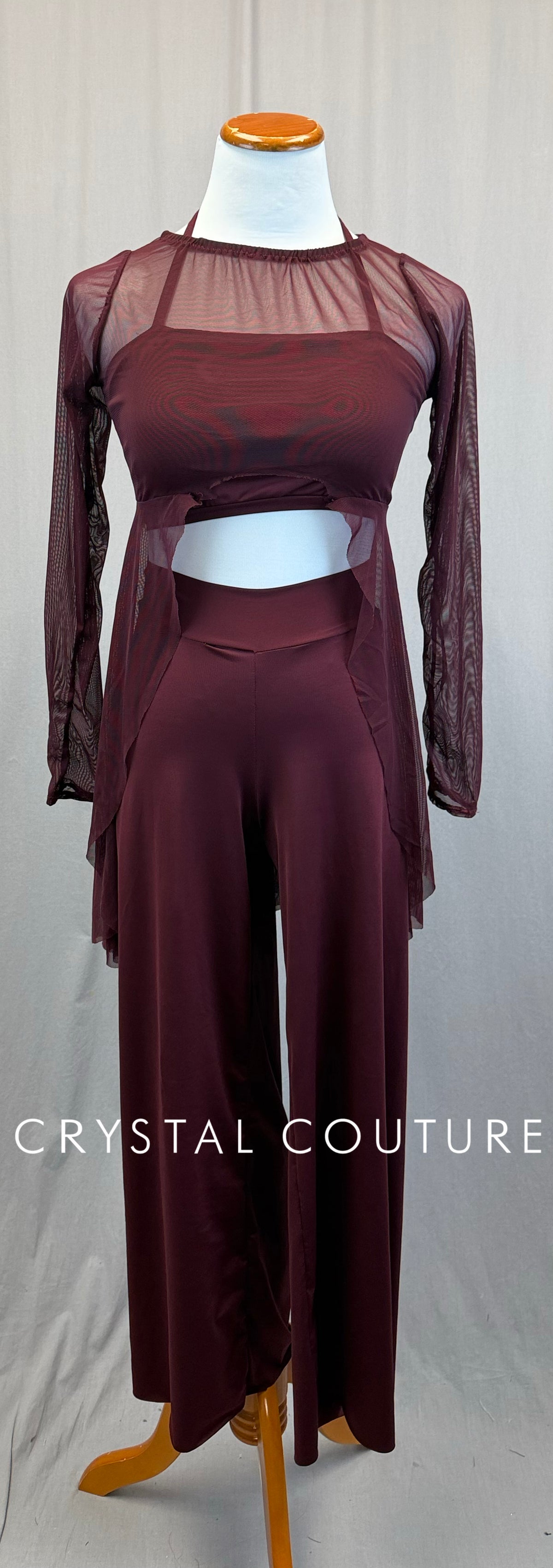 *Custom* Burgundy Mesh Long Sleeve and Pants
