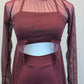 *Custom* Burgundy Mesh Long Sleeve and Pants
