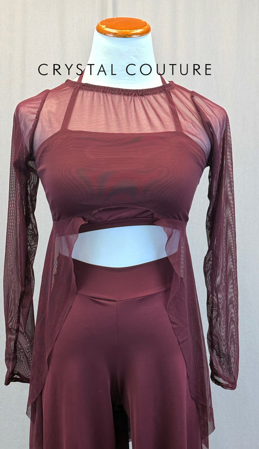 *Custom* Burgundy Mesh Long Sleeve and Pants