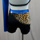 *Custom* Blue Cheetah Print Asymmetrical Two-Piece Set -Rhinestones