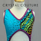 *Custom* Teal and Rainbow Animal Print Leotard -Rhinestones