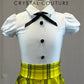 White and Yellow Uniform with Cap Sleeves