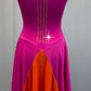 Magenta Pink Mock Neck Skating Dress