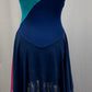 Navy Blue, Pink and Silver Asymetrical Dress