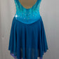 Teal and Blue Ombre Skating Dress - Rhinestones