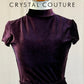 *Custom* Dark Plum Velvet Cap Sleeve Dress