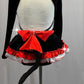 *Custom Cat in The Hat Inspired* Black Long Sleeve Dress with Red and White Accents - Rhinestones