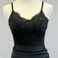 *Semi Custom* Black Floral Lace and Black Lycra Two-Piece Set