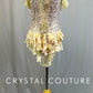 Vintage Lt Pink, Gold and Ivory Sequin Dress/Trunk - Swarovski Rhinestones