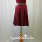 Burgundy Dress/Leotard with Ruffle Open Shoulder Sleeves - Swarovski Rhinestones