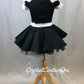 Black and White French Maid Dress - Swarovski Rhinestones