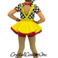 Black and White Checkered Short Sleeve Top with attached Yellow Skirt Jumper