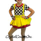 Black and White Checkered Short Sleeve Top with attached Yellow Skirt Jumper