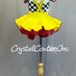 Black and White Checkered Short Sleeve Top with attached Yellow Skirt Jumper