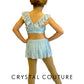 Baby Blue Two Piece with Lace Half Skirt and Rhinestones
