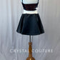 Black and Red Sequined Two Piece with Two Tone Half Skirt - Rhinestones