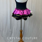 Purple and Gold Sequined Unitard with Half Skirt - Rhinestones