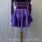 Purple Lace Leotard with Long Sleeves and Half Skirt - Rhinestones
