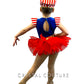 Red, White, and Blue Marching Band Themed Velour Leotard with Tutu - Rhinestones