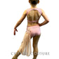 Light Pink Two Piece with Appliques and Side Bustle - Rhinestones