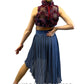 Shades of Purple Two Piece Top and Skirt with 3D Flowers - Rhinestones