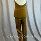 Custom Brown Sleeveless Unitard with Ruched Bodice
