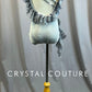 Custom Light Grey Leotard with Mesh and Lace Detailing - Rhinestones