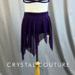 Custom Connected Dark Purple Halter Two Piece with Asymmetrical Skirt - Rhinestones