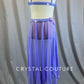 Custom Stunning Lilac and Nude Bra Top and High Waisted Brief with Lilac Back Skirt - Rhinestones
