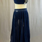 Navy Connected 2 Piece One Shoulder with High-Low Skirt - Rhinestones