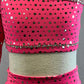 Pink One Sleeve Crop Top with High-waisted Skirt - Rhinestones