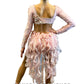Custom Light Pink Long Sleeve 2 Piece with Brief/Tendril Skirt - Swarovski Rhinestones