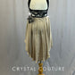 Ignite Custom Black Halter Top and Trunks with Taupe Back Skirt and Appliques - Rhinestones