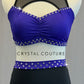 Purple and Black Two Piece with Mesh Details - Rhinestones