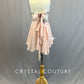 Custom Beaded and Embroidered Bra Top with Light Pink Chiffon Skirt - Rhinestones