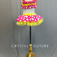 Custom Lemon Yellow & Hot Pink Two Piece with Polka Dots and Crinoline - Rhinestones
