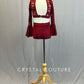 Custom Burgundy Lace Two Piece with Long Flutter Sleeves