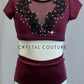 Burgundy Top and Trunks with Black Appliques - Rhinestones
