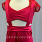 Red Mesh Sleeve Top with Wide Leg Jumper