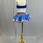 Red, White & Blue Connected Two Piece with Layered Skirt - Rhinestones